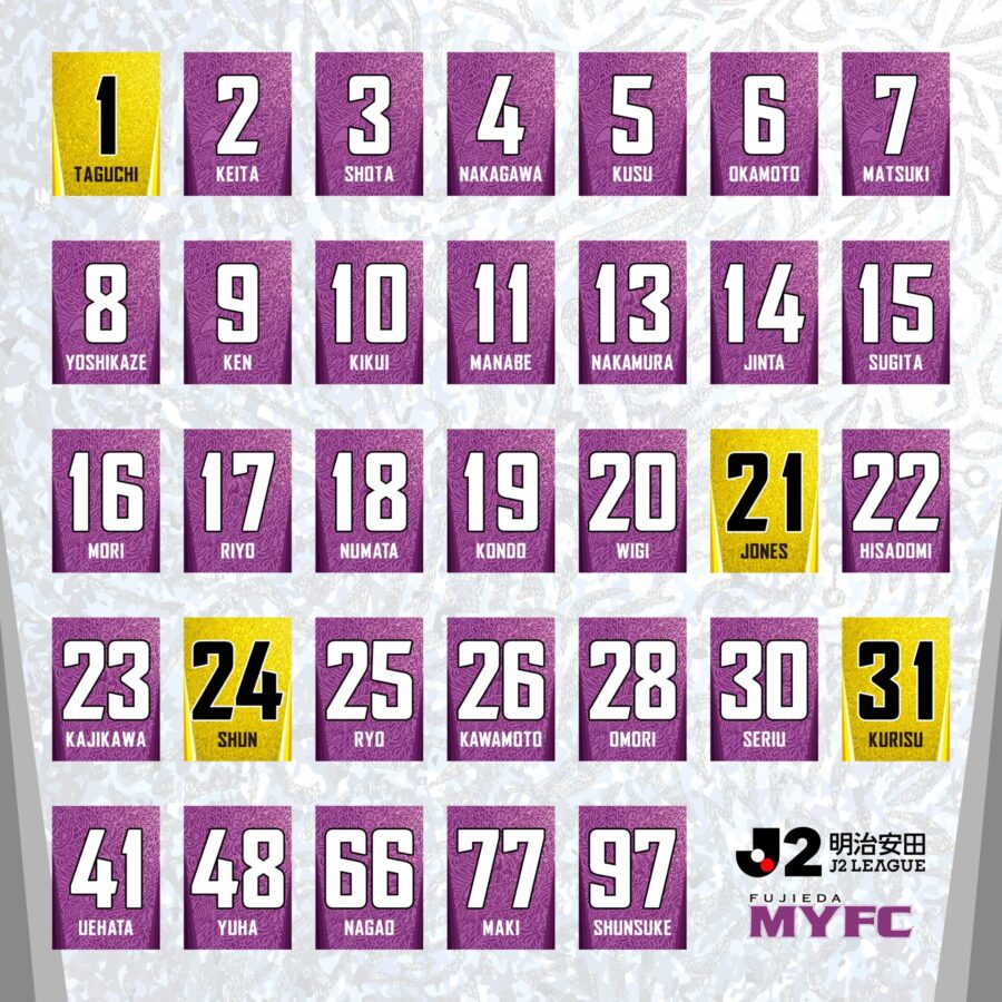 Myfc Menu 2026/27シーズン ユニフォーム 「選手ネーム&ナンバー」「予約販売」のお知らせ | 藤枝MYFC